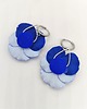 kolczyki z masy plastycznej Kolczyki bratki niebiesko fioletowe wiszące  3