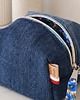 kosmetyczki Kosmetyczka kostka " jeans i kwiatuszki 2" 2