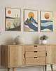 plakaty Plakaty zestaw/tryptyk natura, góry, morze, jeziora, w stylu mid-century. 4