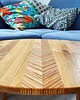 stoliki kawowe Oval Chevron - Dębowy stolik kawowy z mozaiką chevron 1