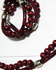 komplet biżuterii Komplet - Wiśniowy - drewniane korale, bordo 3