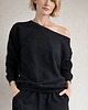 bluza bez kaptura damska Bluza szeroki dekolt ściągacz czarna 4