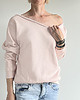 bluza bez kaptura damska Ciepły jasny róż bluza cięta 2
