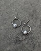 kolczyki srebrne Kolczyki srebrne 925 z naturalną perłą minimalistyczne koła handmade 1