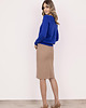 swetry damskie  Dzianinowy sweter z dekoltem w serek - SWE345 kobaltowy MKM 2
