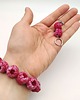 komplet biżuterii Bransoletka maliny handmade z kolczykami 4
