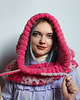 czapki damskie Balaclava alpaka  i jedwab handmade, ręcznie szydełkowana zimowa kominiarka 3
