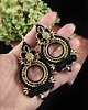 kolczyki soutache Geo Medium czarno-złote kolczyki sutasz 3