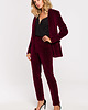 marynarki damskie Welurowy żakiet-bordowy(M-643) 4