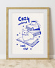 plakaty PLAKAT książki kot retro czytanie books prezent 2
