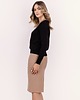 swetry damskie  Dzianinowy sweter z dekoltem w serek - SWE345 czarny MKM 3