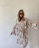 szlafroki damskie Szlafrok narzutka kimono w kontrastujący wzór kwiatowy 2