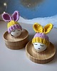 ozdoby wielkanocne Czapeczki z uszami zająca na jajka wielkanocne - zestaw 2 szt. 5