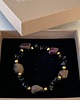 bransoletki z kamieni naturalnych BRANSOLETKA - AMULET - Czarne turmaliny, onyks, złote kulki 4