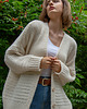 kardigany damskie Luźny miękki kardigan oversize beige  F1473 1