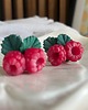 kolczyki z masy plastycznej Kolczyki z maliną. Polimerowa glina. Handmade Polska 1
