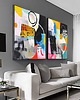 obrazy Nowoczesny duży obraz do salonu lub antresoli 80x160cm dyptyk Crazy CRAZY 2