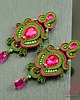 kolczyki soutache Zieleń i róż -  kolczyki sutasz 1