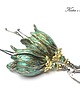 kolczyki wire wrapping Antyczne dzwonki -mint patina 1