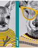 obrazy OBRAZ NA PŁÓTNIE -  120x80cm JELENIE W UBRANIACH 3