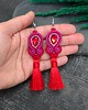 kolczyki soutache Kolczyki sutasz z chwostami czerwono różowe długie kolorowe Jolly 1