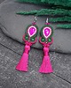 kolczyki soutache Kolczyki sutasz z chwostami zielono różowe długie kolorowe Jolly 2