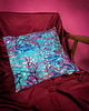 poduszki z grafiką Aksamitna PODUSZKA dekoracyjna, autorski print w turkusowa rafa koralowa 4
