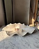 pojemniki na biżuterię Rzeźbiarska Muszla Ceramiczna XL Tacka na Biżuterię i Klucze Milky White 6