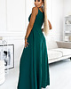 sukienki maxi damskie 299-11 CHIARA elegancka maxi długa suknia na ramiączkach - ZIELONA 5