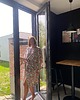 szlafroki damskie Szlafrok narzutka kimono w drobne kwiaty na czarnym 7