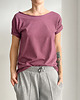 t-shirt damskie Śliwkowy melanż Oversize 1