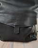 torby na ramię Duża czarna skórzana torba z kieszenią z przodu 5