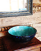 umywalki Umywalka ceramiczna, umywalka turkusowa, nablatowa, okragła 2