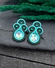 kolczyki soutache Kolczyki sutasz sztyfty turkusowo zielone klasyczne Holly 2
