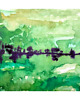 obrazy Akwarela Abstrakcja Zielony Pejzaż Leśny Fioletowy Akcent 30x40 LP-Arts 1