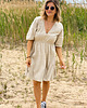 sukienki mini damskie Sukienka ,,Dwustronna beż melange z domieszką konopi 7