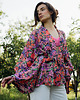 bluzki kimonowe damskie Kimono Purple Flower SHORT 2