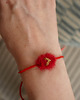 bransoletki na sznurku Czerwona bransoletka na szczęście, handmade, unikat 1