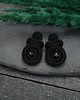 kolczyki soutache Kolczyki sztyfty sutasz małe czarne z kryształkami Gracia 2