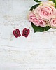 kolczyki soutache Kolczyki z hematytem czerwone - wiśniowe 6