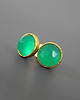 kolczyki pozłacane Kolczyki z zielonymi agatami, srebro pozłacane 2