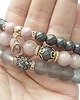 bransoletki z kamieni naturalnych Grey and antique pink  /09-2014/-  set 5