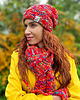 czapki damskie Czapka ręcznie robiona MERINO 50% EXPLORER ,,Czerwienie" 4