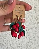 kolczyki z masy plastycznej Kolczyki Dzika Róża handmade polimerowa glina 4