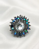 pierścionki - różne Pierścionek kwiatek koktajlowy z kryształem Swarovski 3