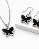 komplet biżuterii Czarny Motyl - Naszyjnik + Kolczyki 2