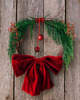 wianki bożonarodzeniowe Wianek z czerwoną kokardą 1