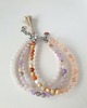 bransoletki z kamieni naturalnych Bransoletka TRIO BOHO ART jadeit, jaspis, kwarc, fiolet, pomarańcz,beż 1