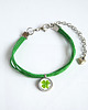 bransoletki ze szkła Bransoletka - Koniczynka - sznureczki, zielona 1