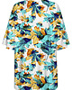 t-shirt damskie DR.CROW T-shirt Damski Oversize Cyan Leaves 1